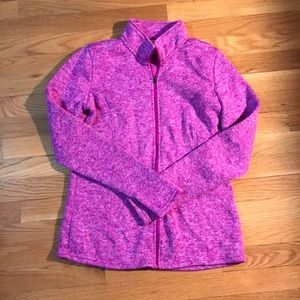 Work out zip up with thumb holes.